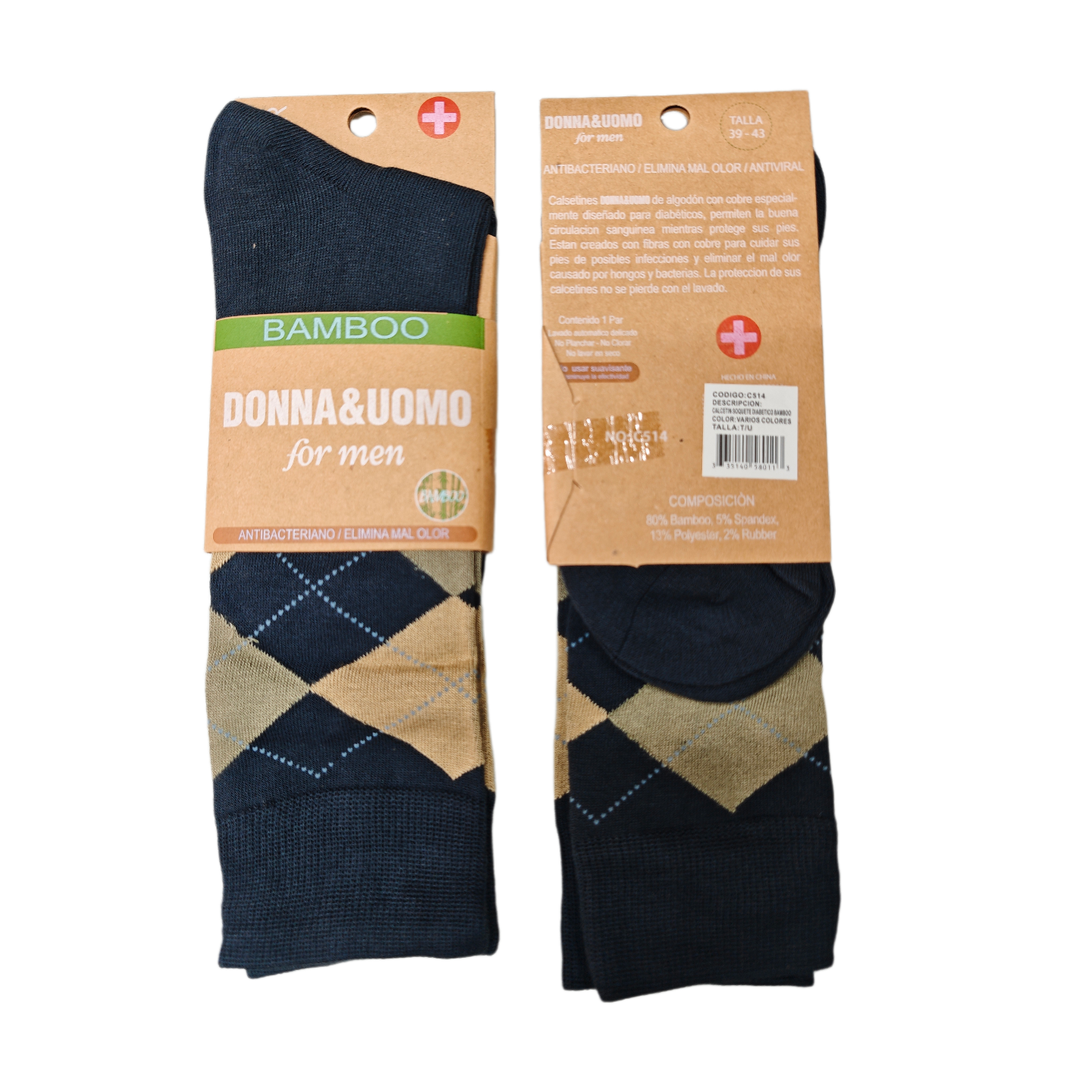 Calcetines de fibra de bambú para hombre Donna&uomo