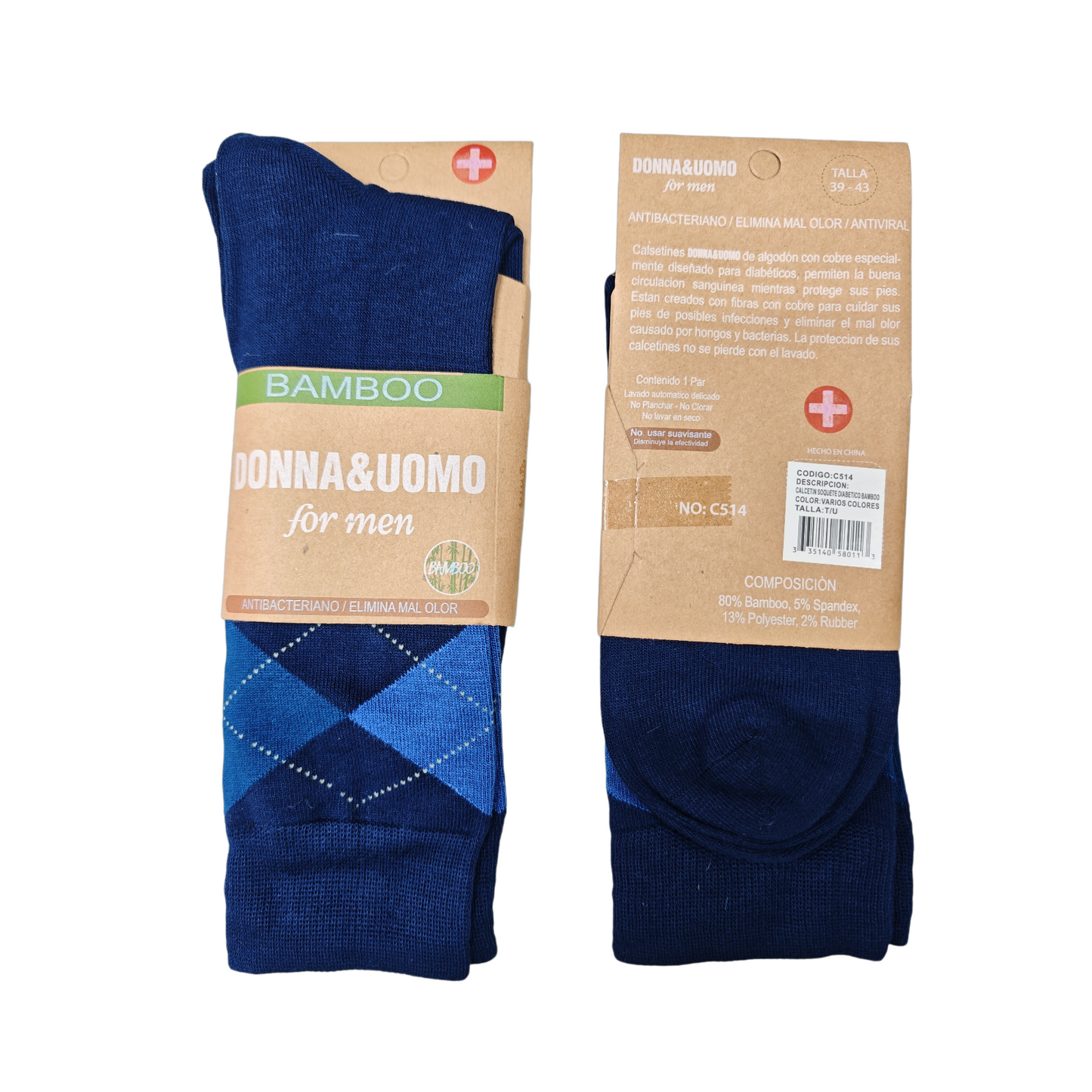 Calcetines de fibra de bambú para hombre Donna&uomo