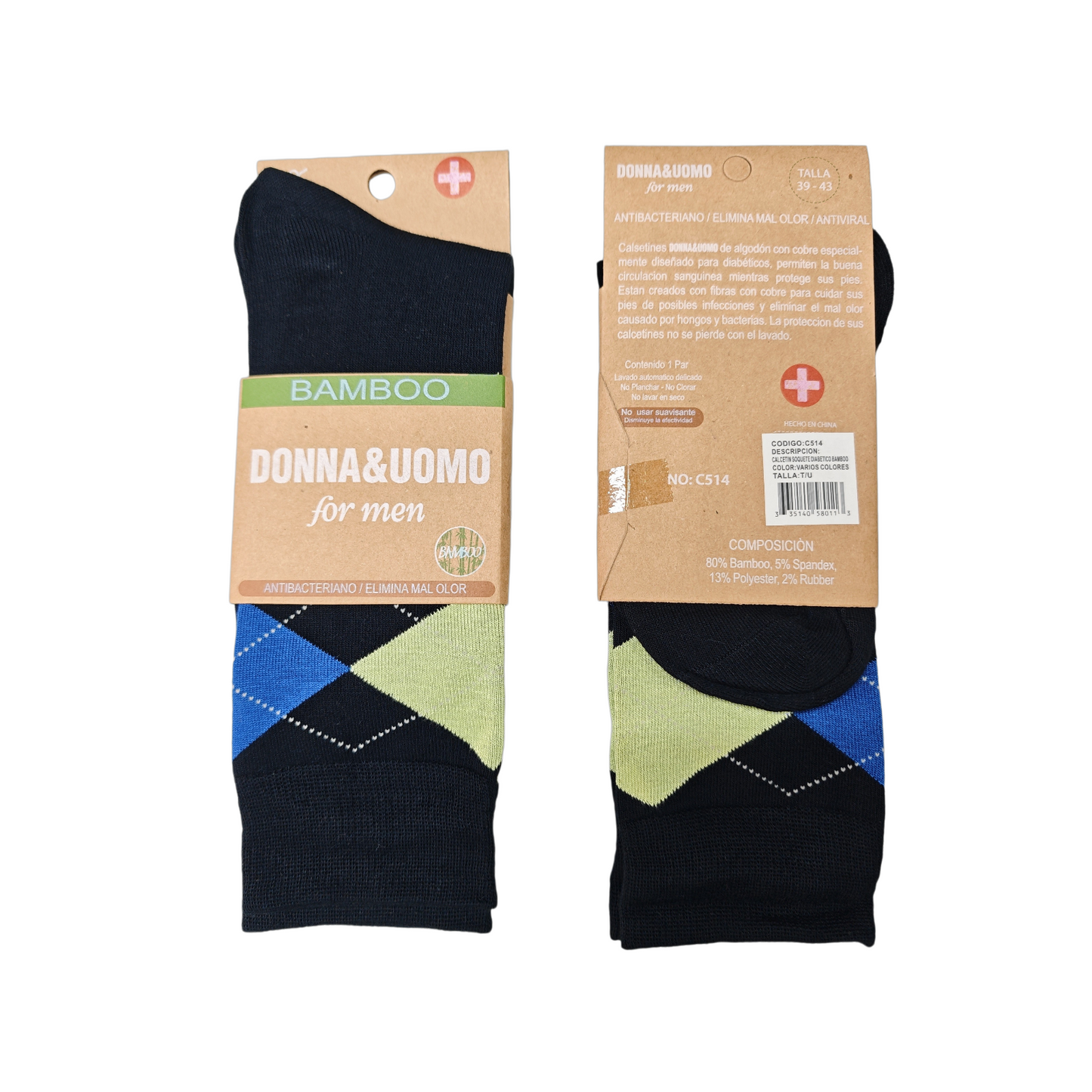 Calcetines de fibra de bambú para hombre Donna&uomo