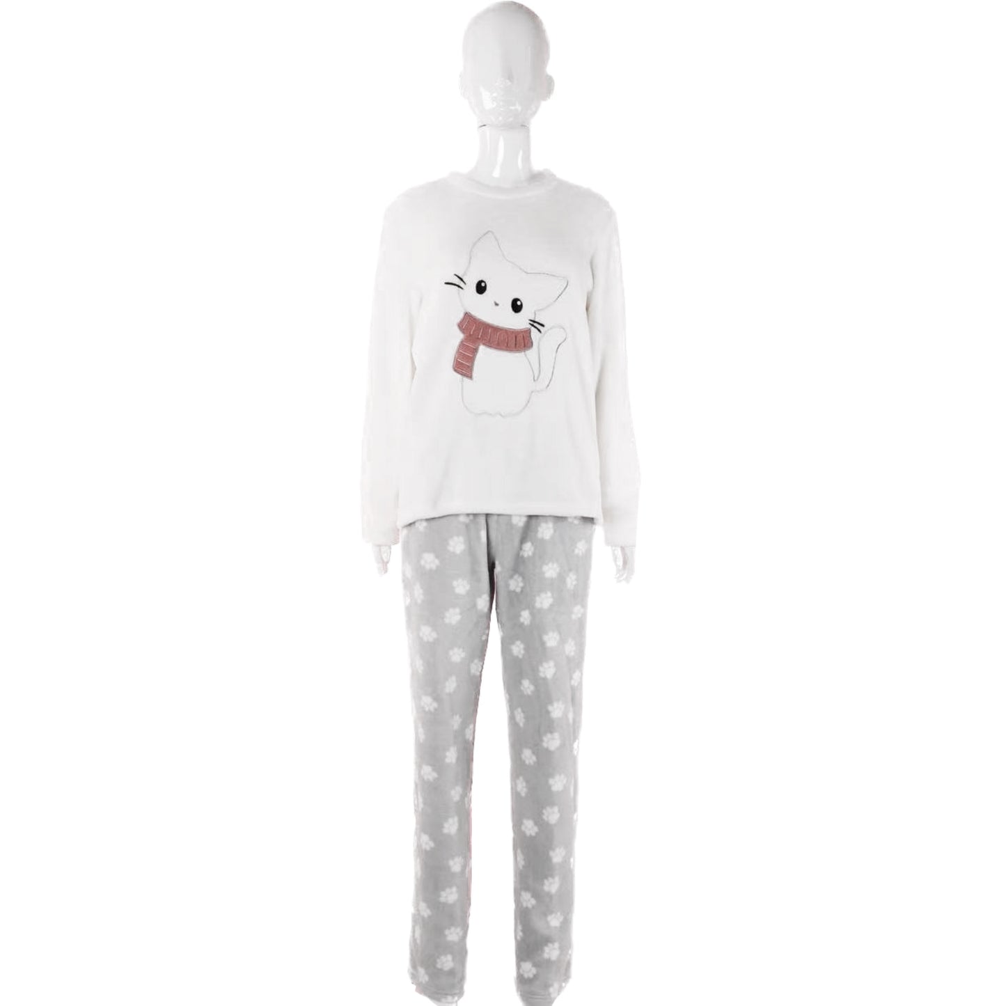 Pijama Térmica de Invierno para Mujer - Conjunto de Felpa Suave y Calientita, Diseños de Animales con Pantalón, Victoria Star