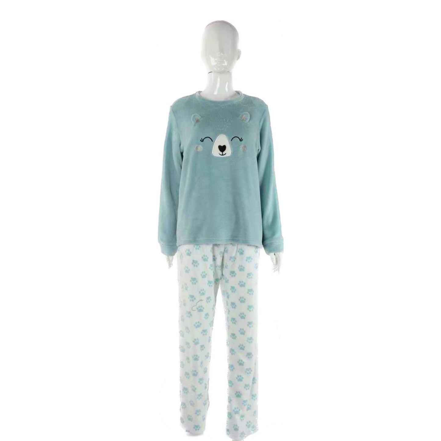 Pijama Térmica de Invierno para Mujer - Conjunto de Felpa Suave y Calientita, Diseños de Animales con Pantalón, Victoria Star