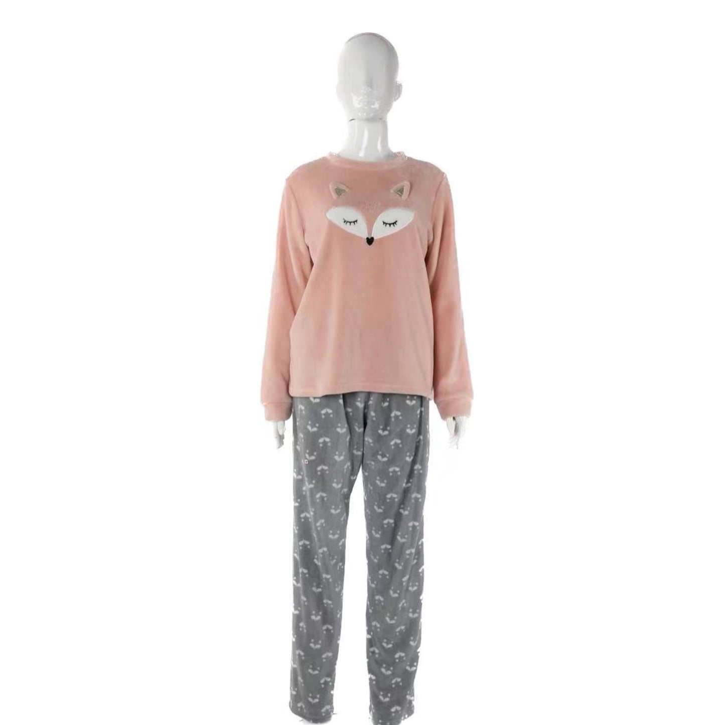 Pijama Térmica de Invierno para Mujer - Conjunto de Felpa Suave y Calientita, Diseños de Animales con Pantalón, Victoria Star