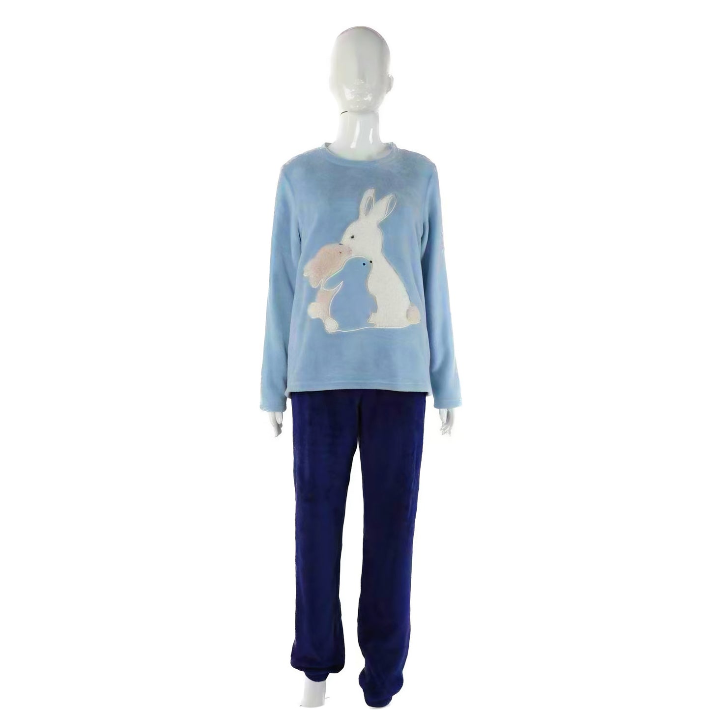 Pijama Térmica de Invierno para Mujer - Conjunto de Felpa Suave y Calientita, Diseños de Animales con Pantalón, Victoria Star