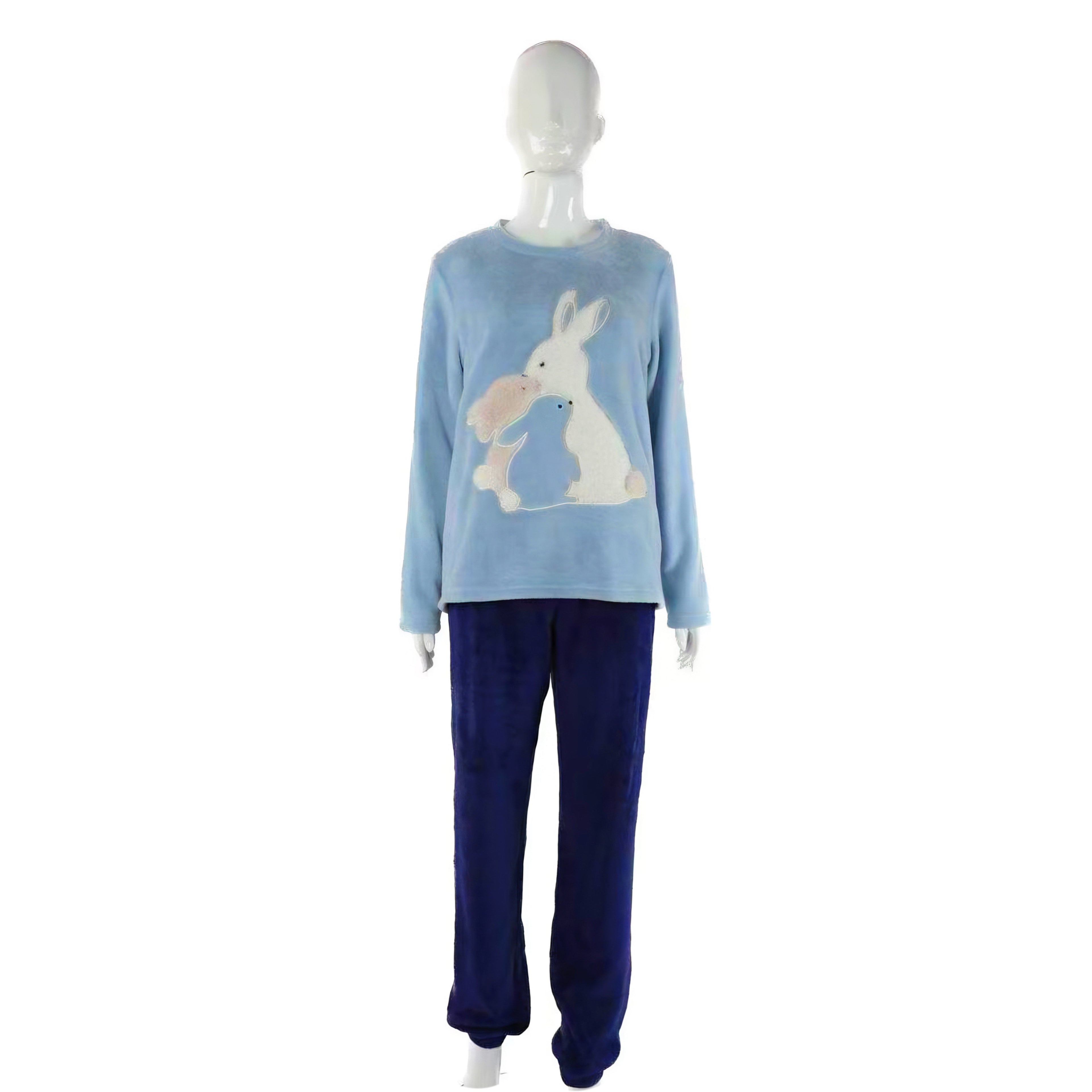 Pijama Térmica de Invierno para Mujer - Conjunto de Felpa Suave y Calientita, 2 Piezas, Diseños de Animales con Pantalón, Tallas S-XL