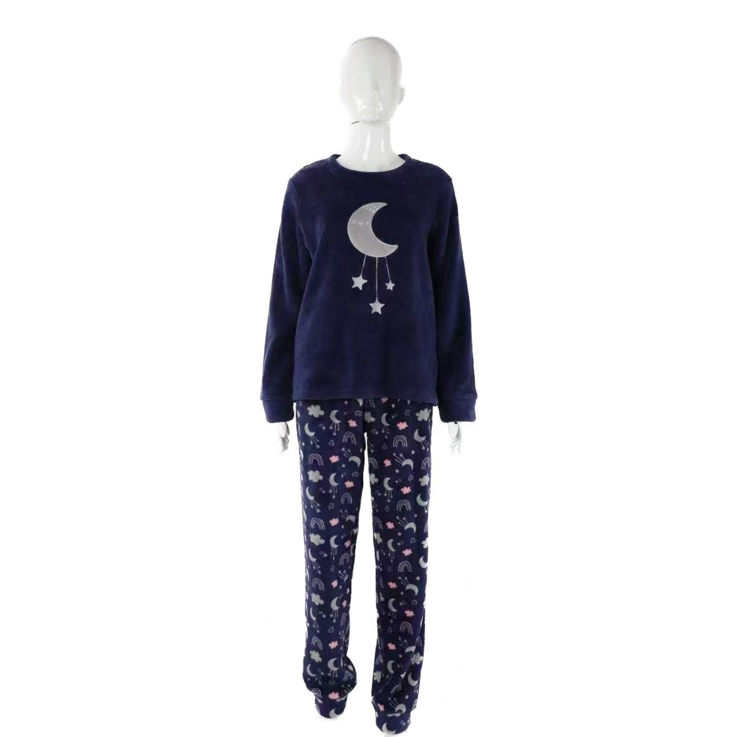 Pijama Térmica de Invierno para Mujer - Conjunto de Felpa Suave y Calientita, Diseños de Animales con Pantalón, Victoria Star