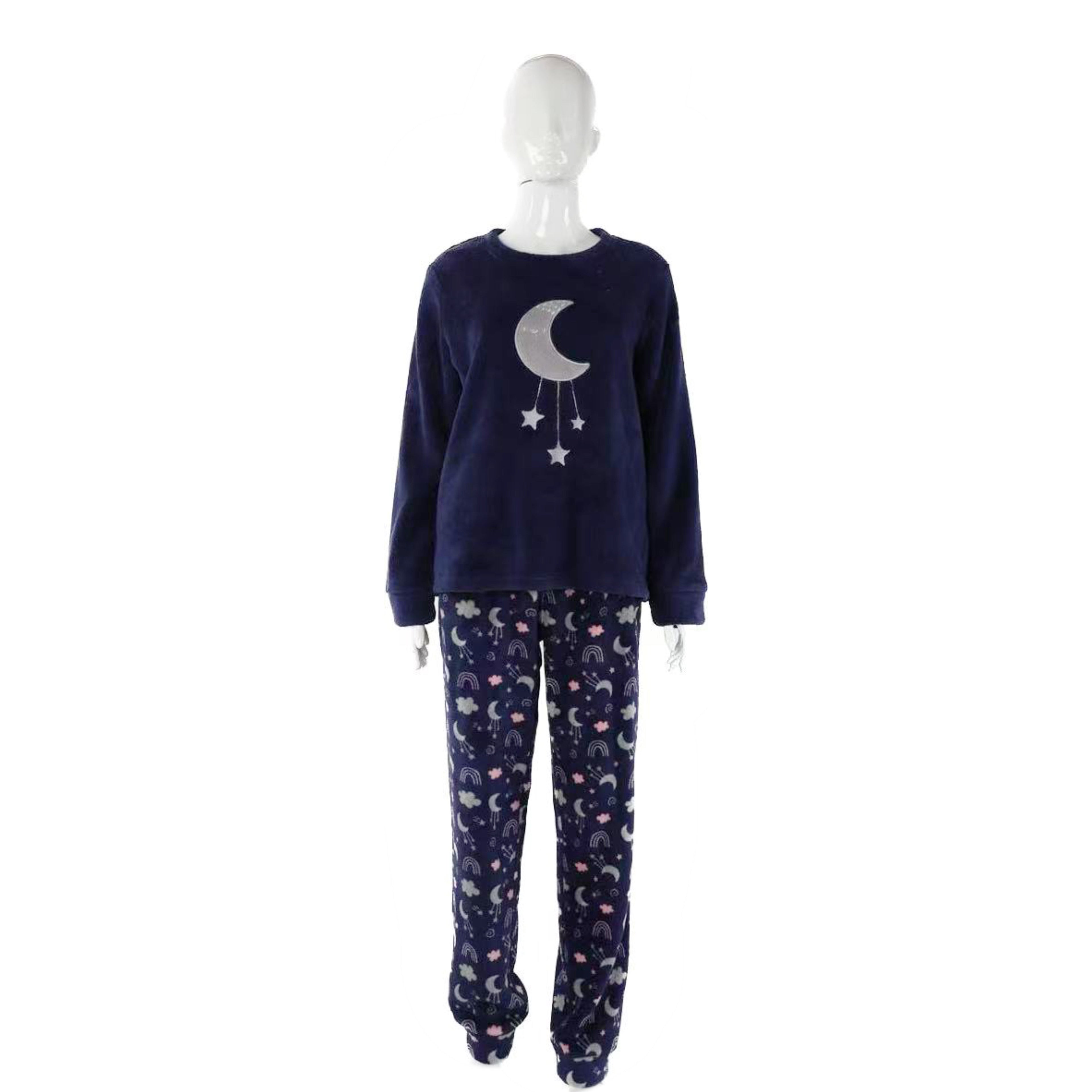 Pijama Térmica de Invierno para Mujer - Conjunto de Felpa Suave y Calientita, 2 Piezas, Diseños de Animales con Pantalón, Tallas S-XL